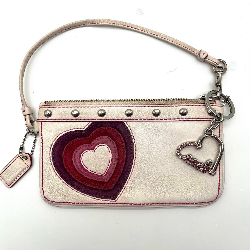 COACH Poppy Bag Charm, Pink Rhinestone Heart - Picture 3 of 6